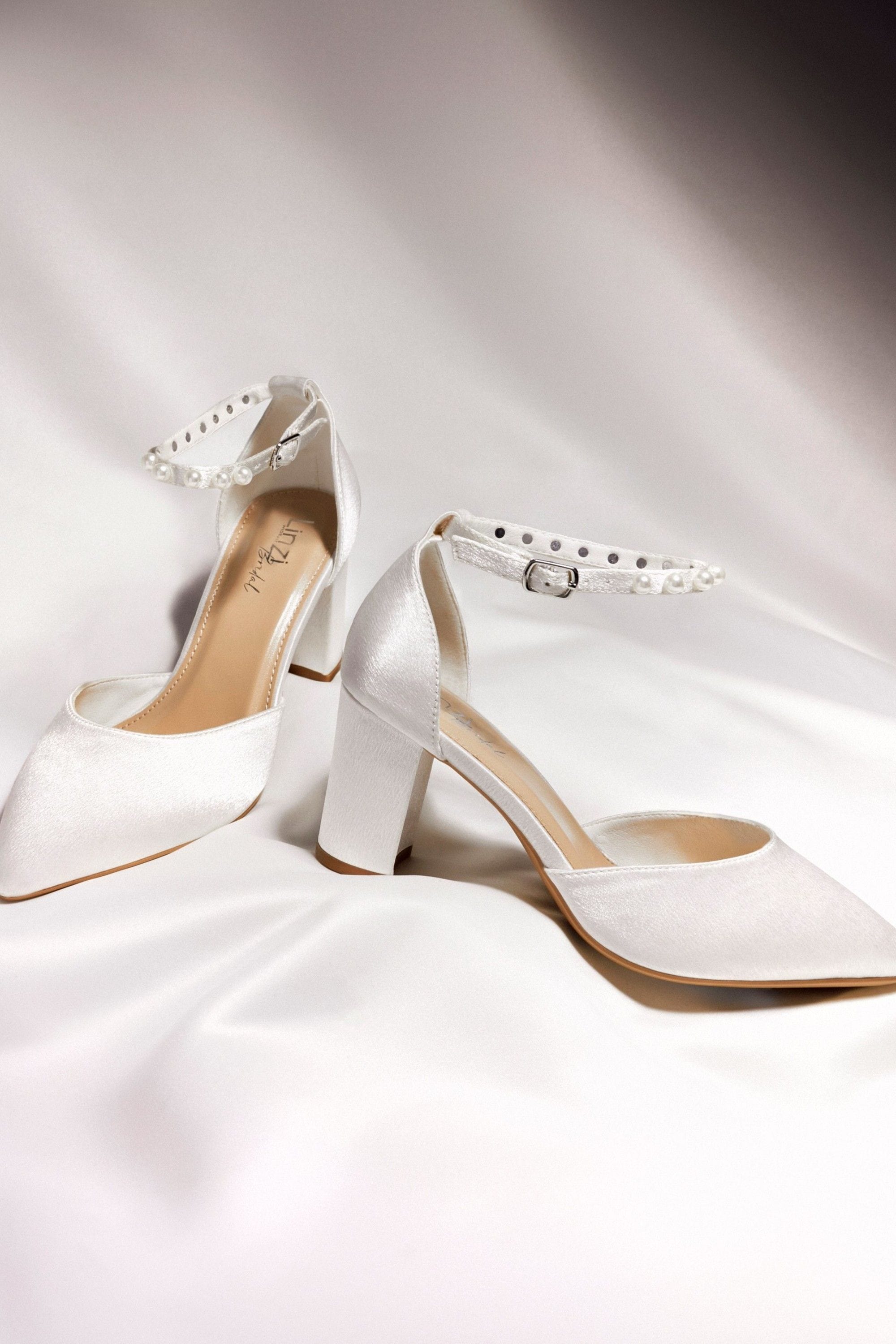Linzi Elowen Bridal Wide Fit Ivory Satin Court Heel image 2