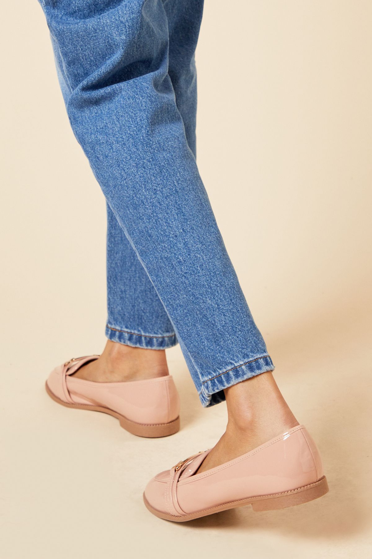 Dorothy Perkins Wide Fit Lora Snaffle Loafers Blush image 2