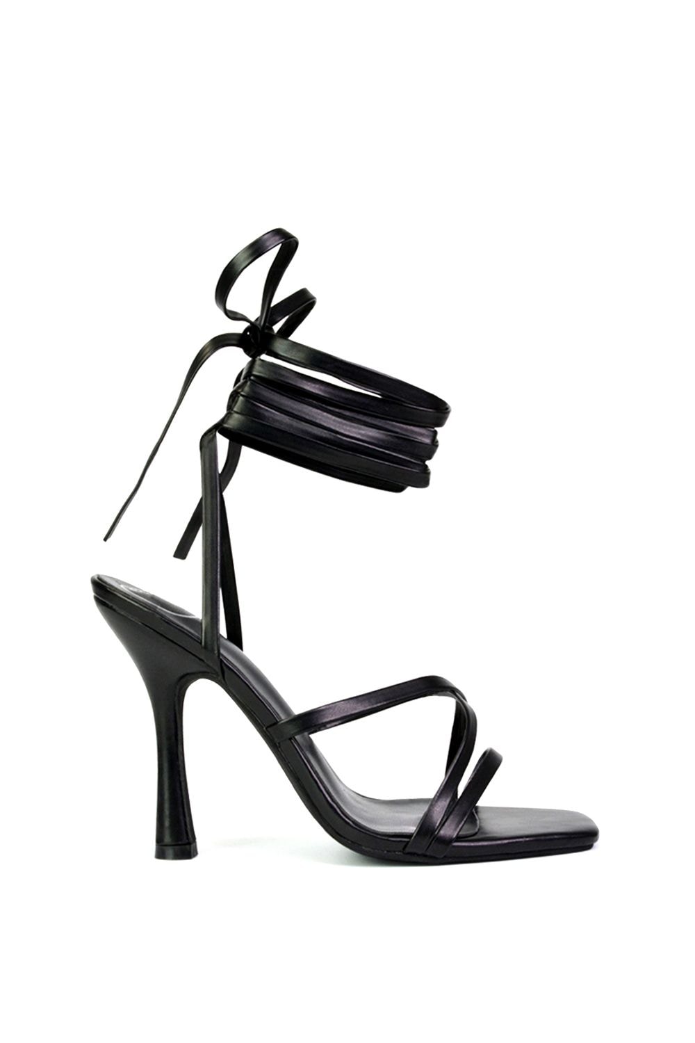 XY London 'Kyra' Lace Up High Heel Stilettos Sandals with Square Toe image 1