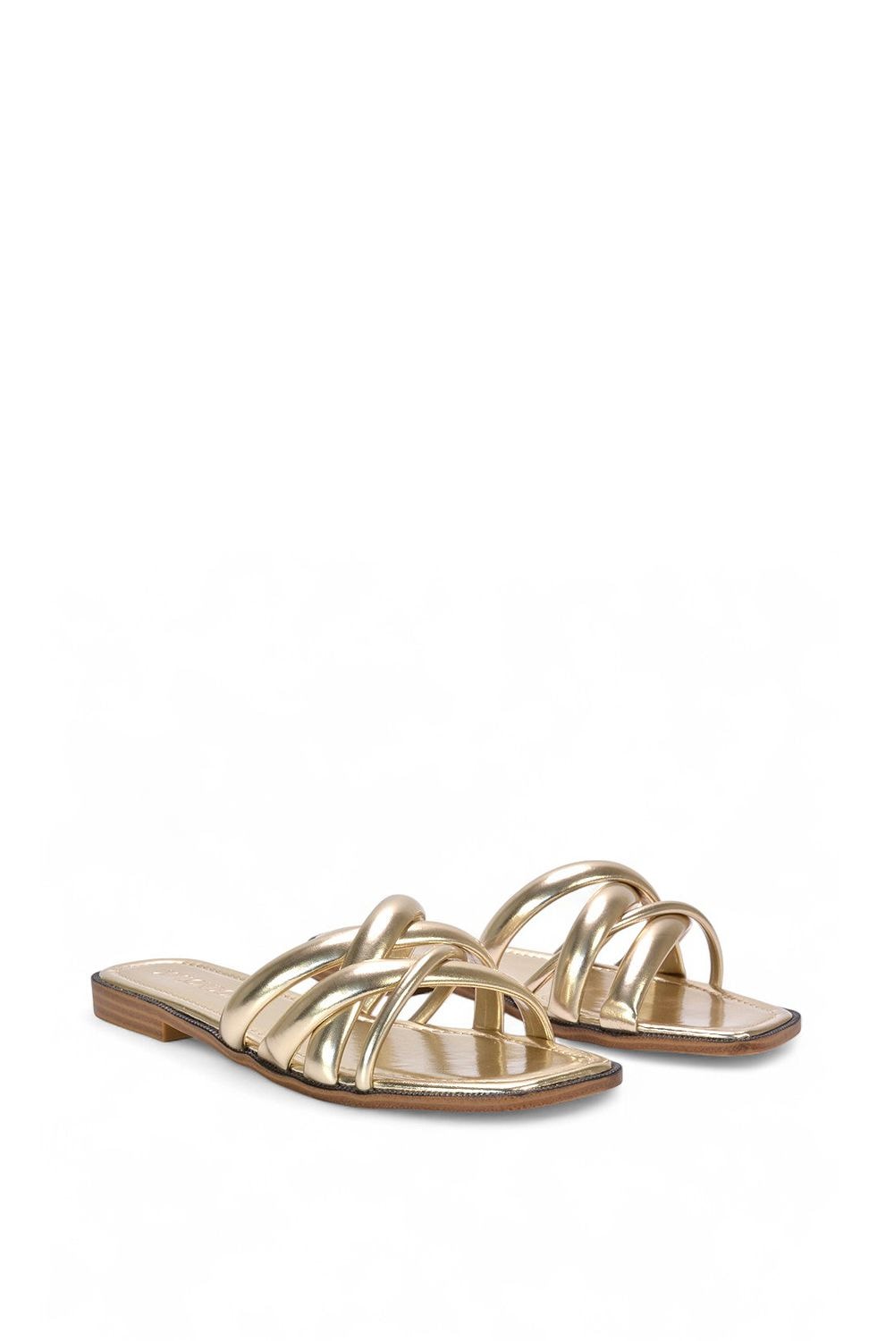 XY London 'Fiona' Strappy Flat Open Toe  Sandal Mule Sliders image 3