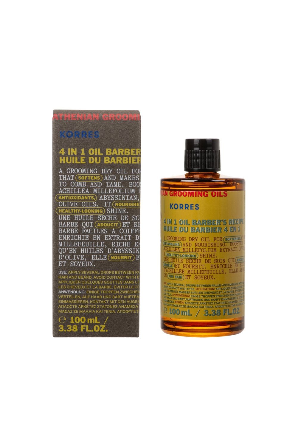 Korres Achillea Mens Grooming Hair & Beard Oil 100ml Multi image 2