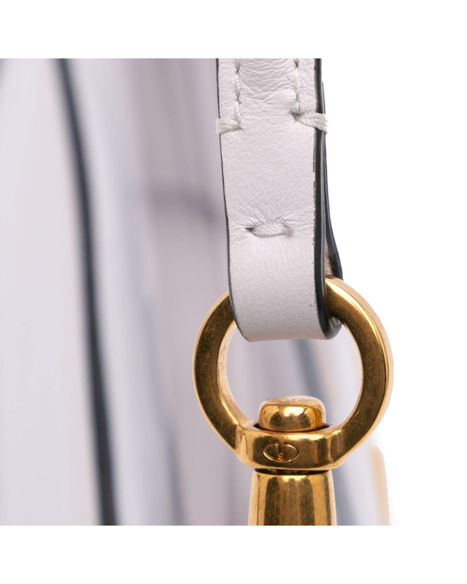 Valentino Preloved Roman Stud Shoulder Bag Wo - White Satchel image 10