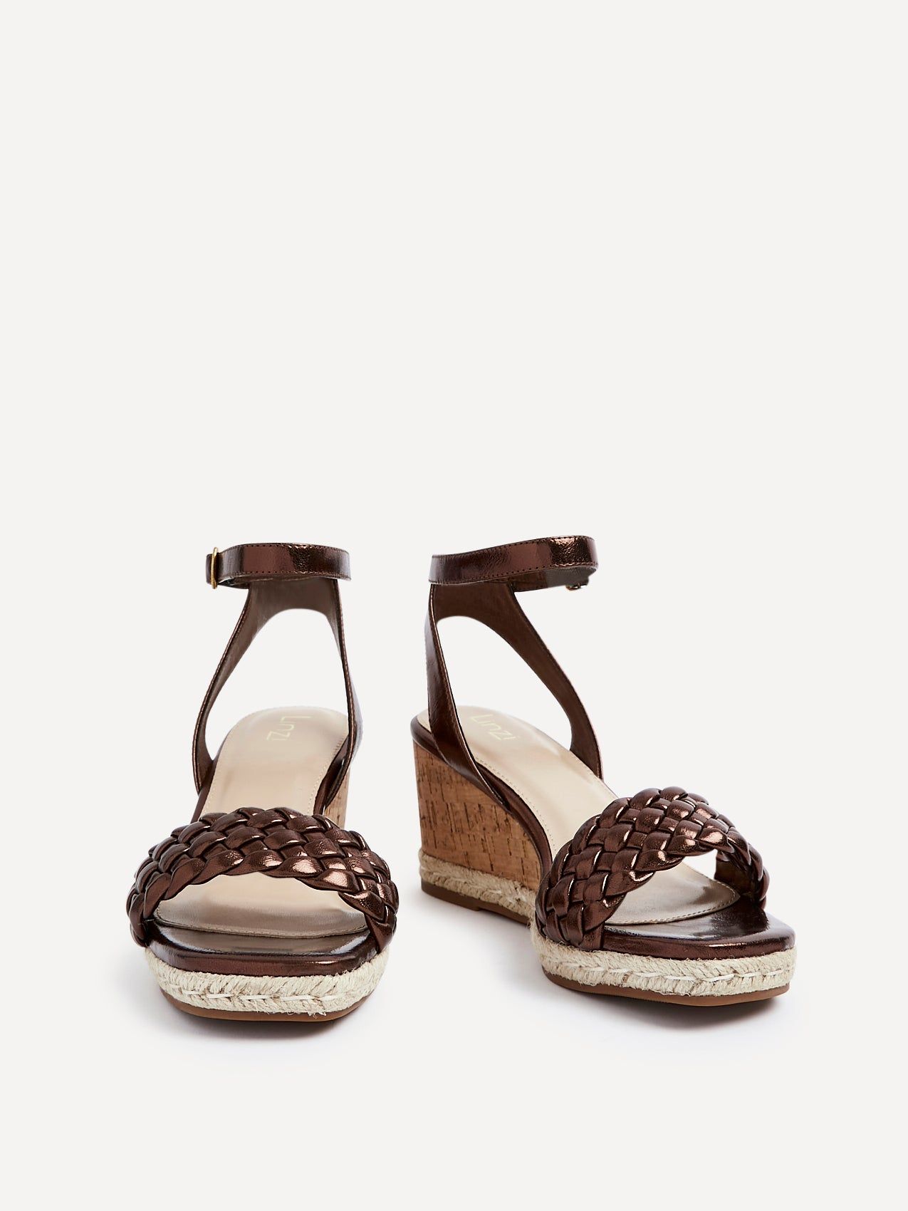 Linzi Regan Bronze Faux Leather Plaited Wedge image 3