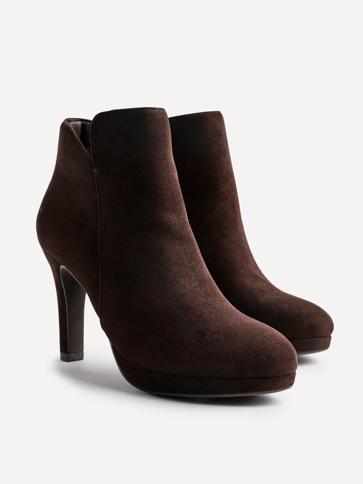 Linzi Layara Brown Faux Suede Small Platform Ankle Boot image 5