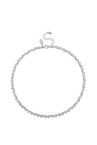 Jon Richard Silver Tennis Necklace Embellished With Crystals