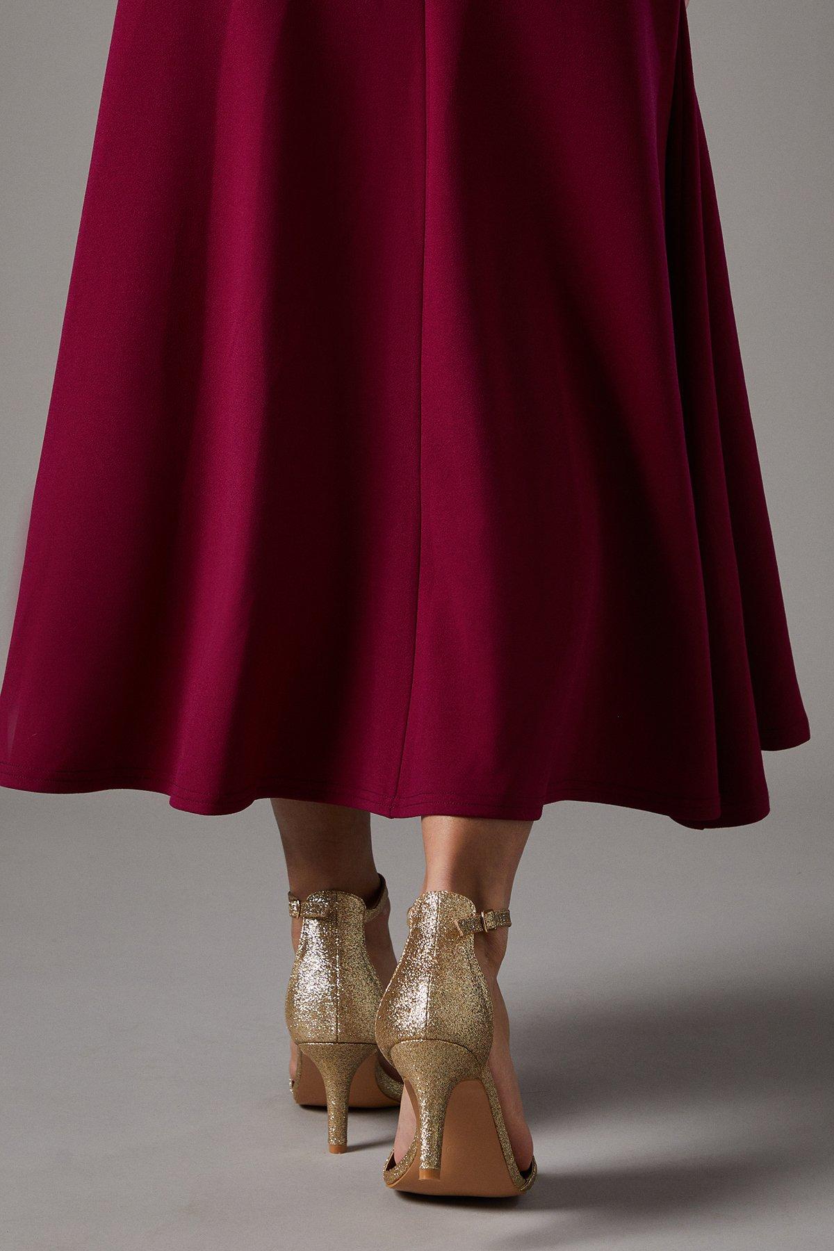 Coast Wide Fit Trinnie Glitter Barely There Stiletto Heeled Sandals Gold image 4