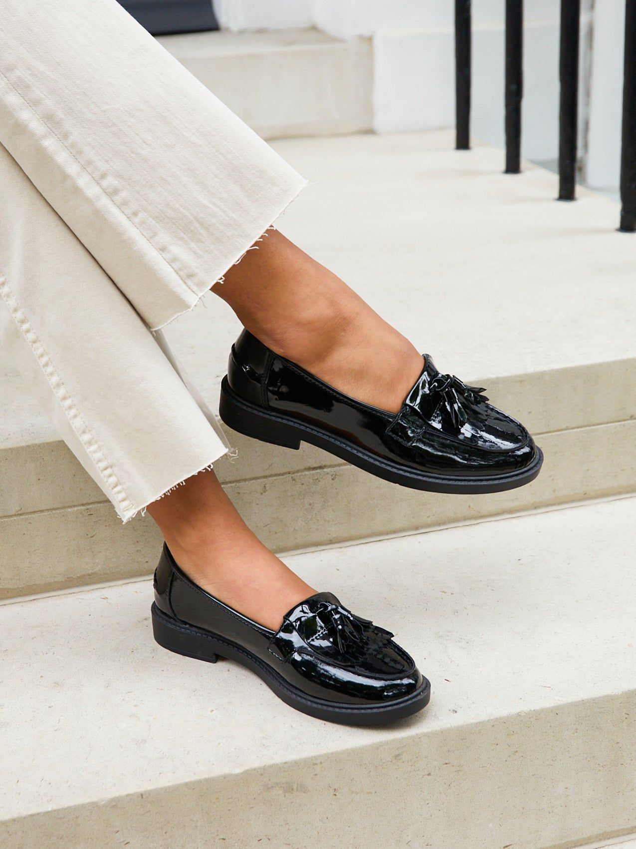 Linzi Rosemary Black Patent Classic Slip On Loafer image 6