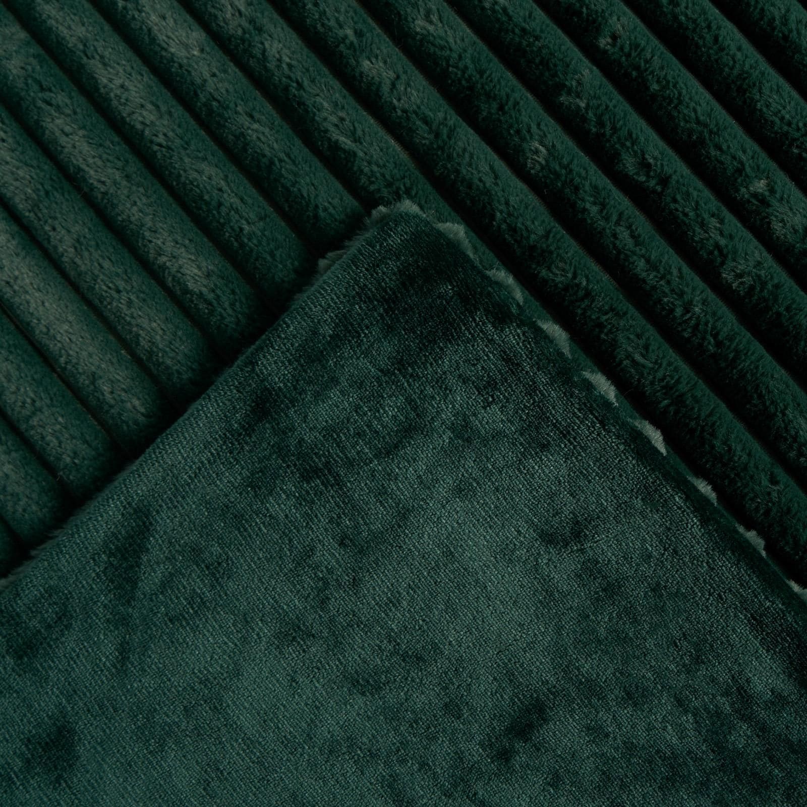 OHS Faux Fur Ribbed Fleece Throw Over Bed Blanket Winter Warm Supersoft image 6