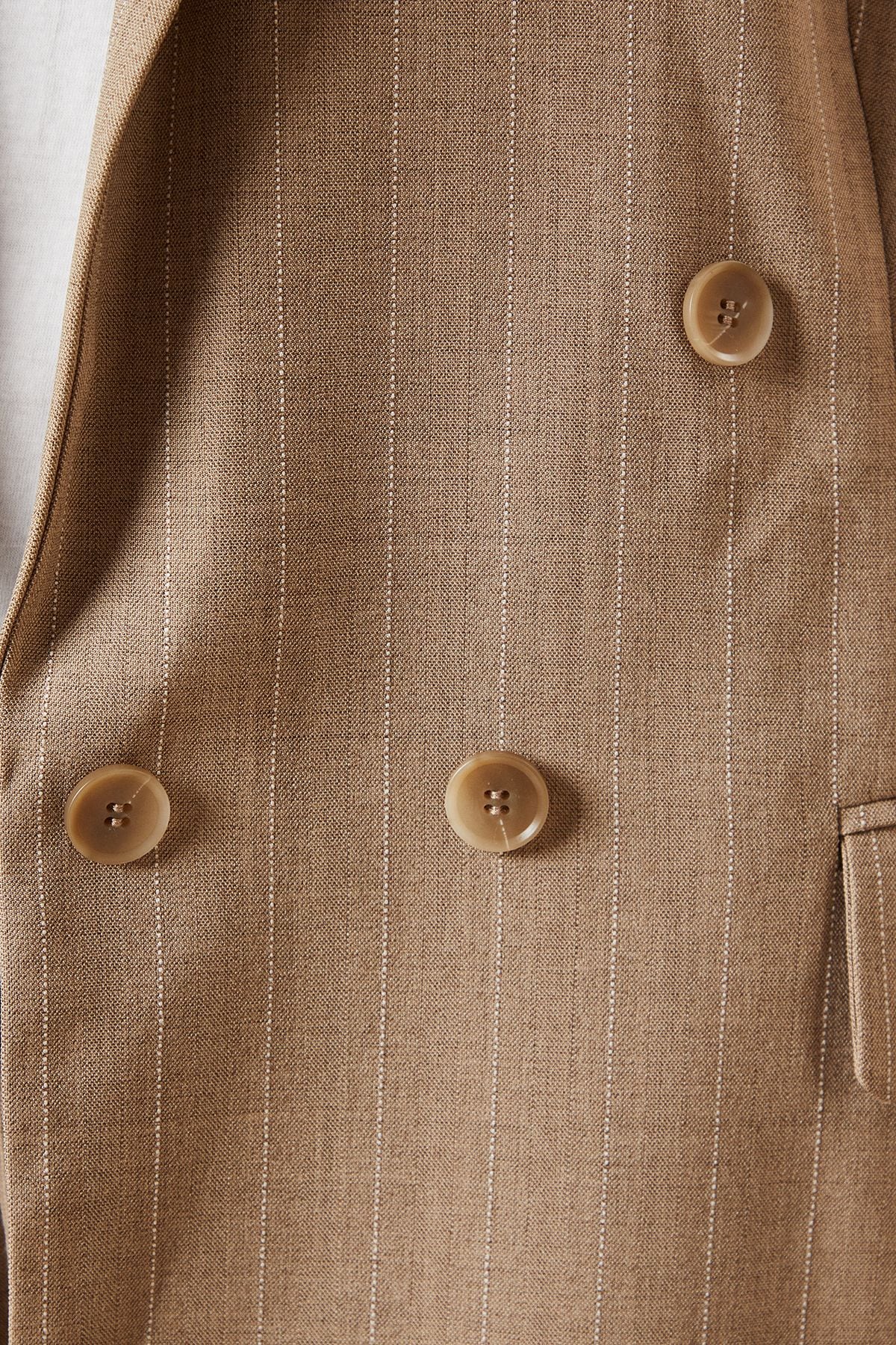 Dorothy Perkins Oversized Double Breasted Stripe Blazer Stone image 5