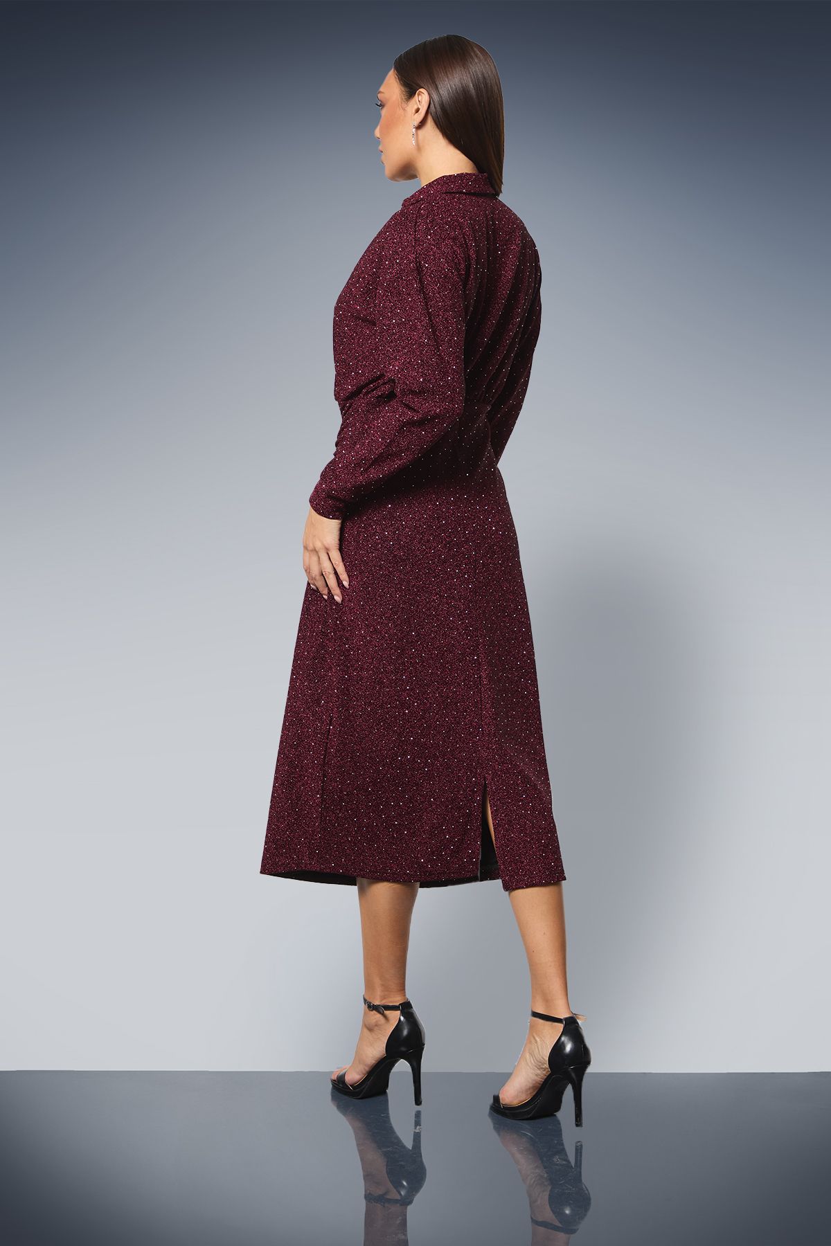 Principles Burgundy Hot Fix Jersey Shirt Dress Burgundy image 3