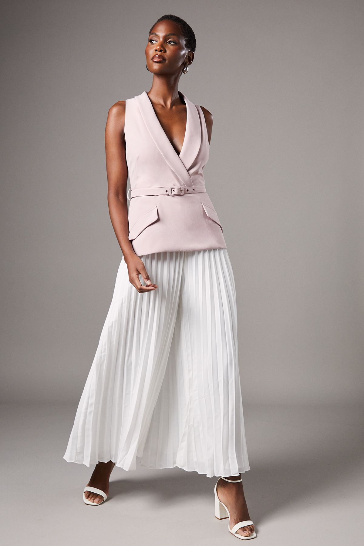 Coast Pleated Trouser Jumpsuit Blush image 1