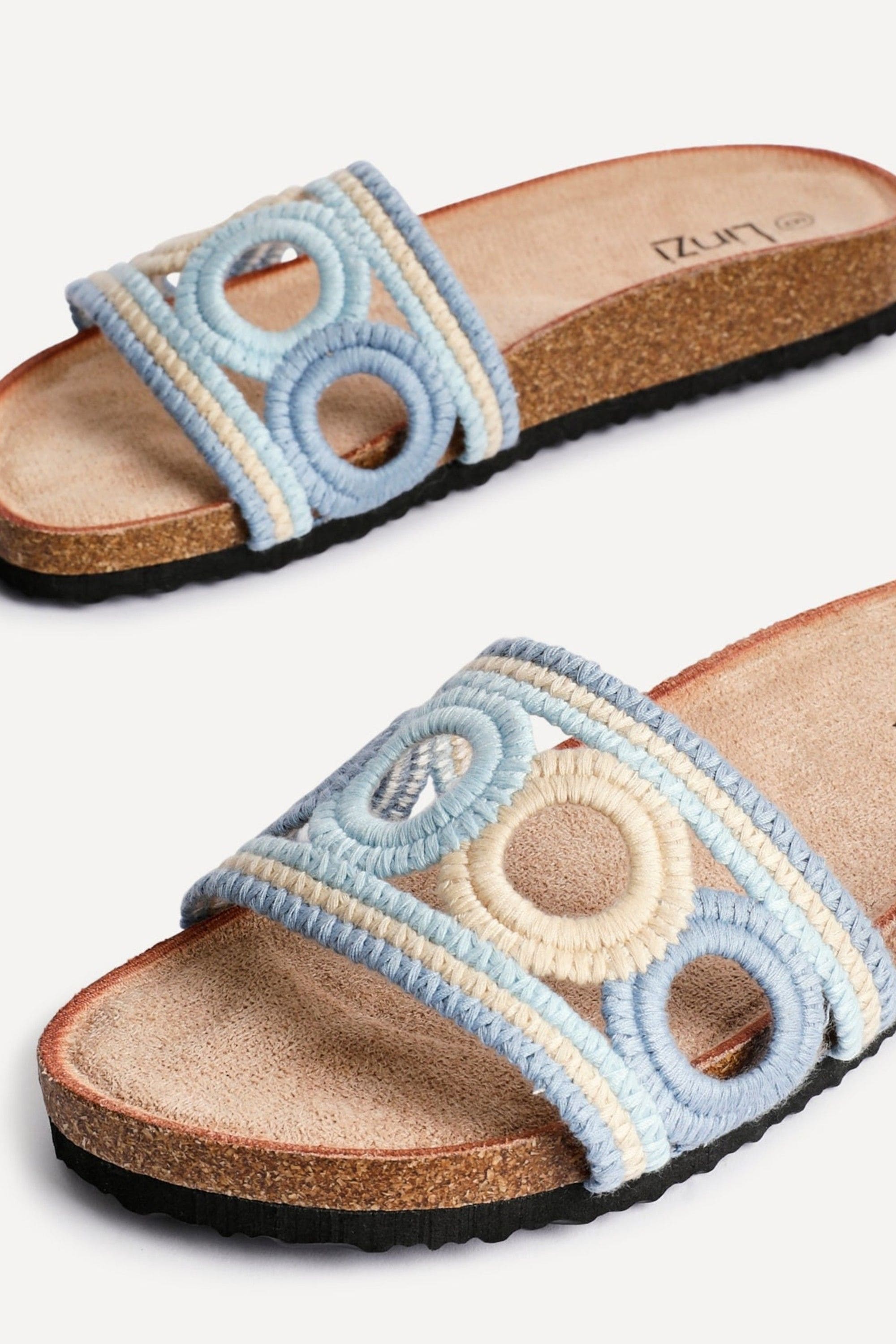 Linzi Geneva Blue Woven Slider Sandals image 5