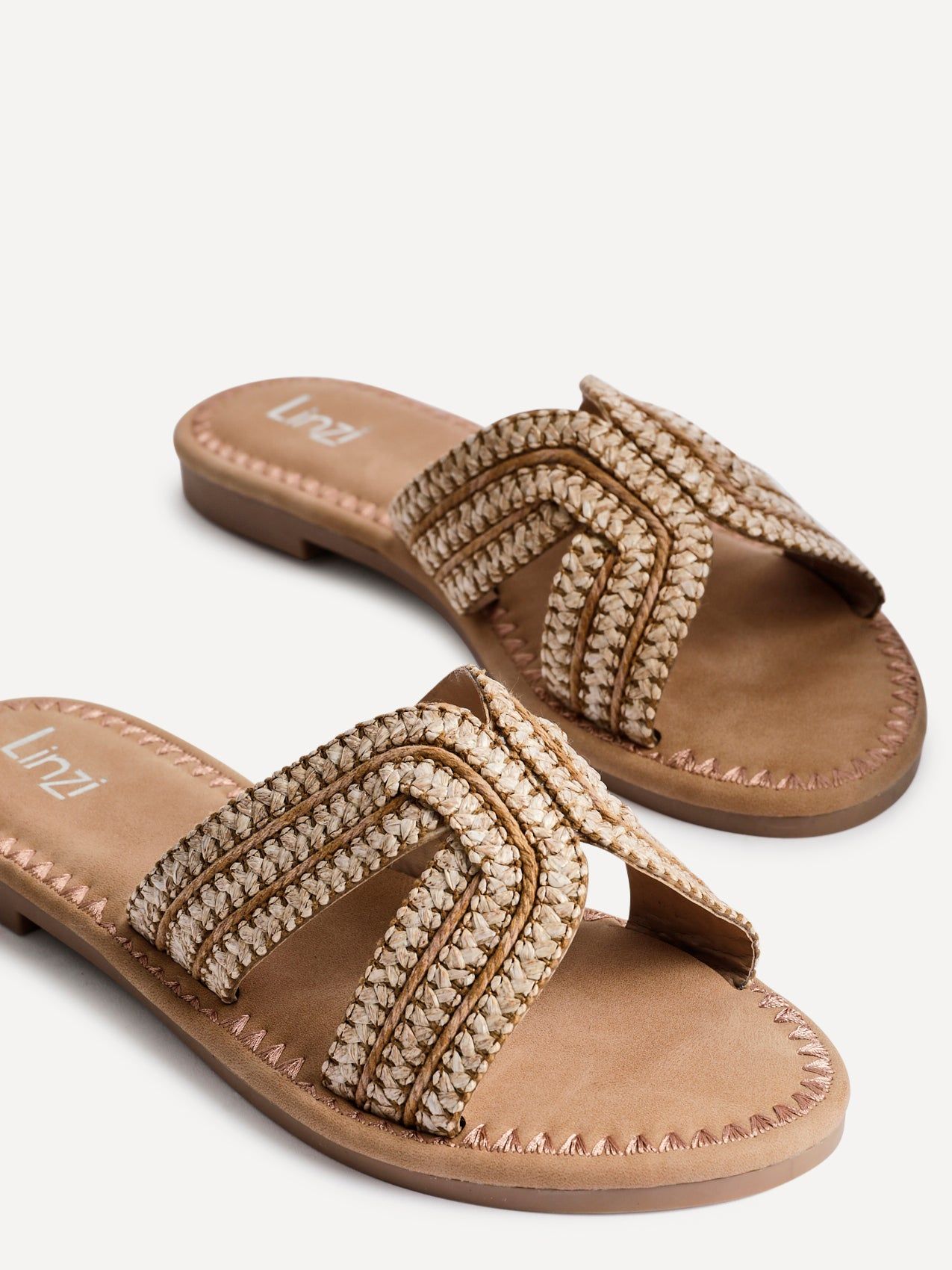 Linzi Solar Nude Flat Slider Sandals image 4