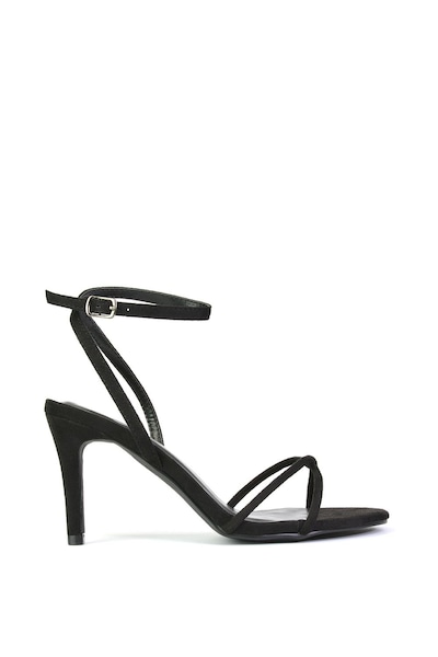 XY London 'Ridge' Strappy Round Toe Mid High Heel Stiletto Sandals