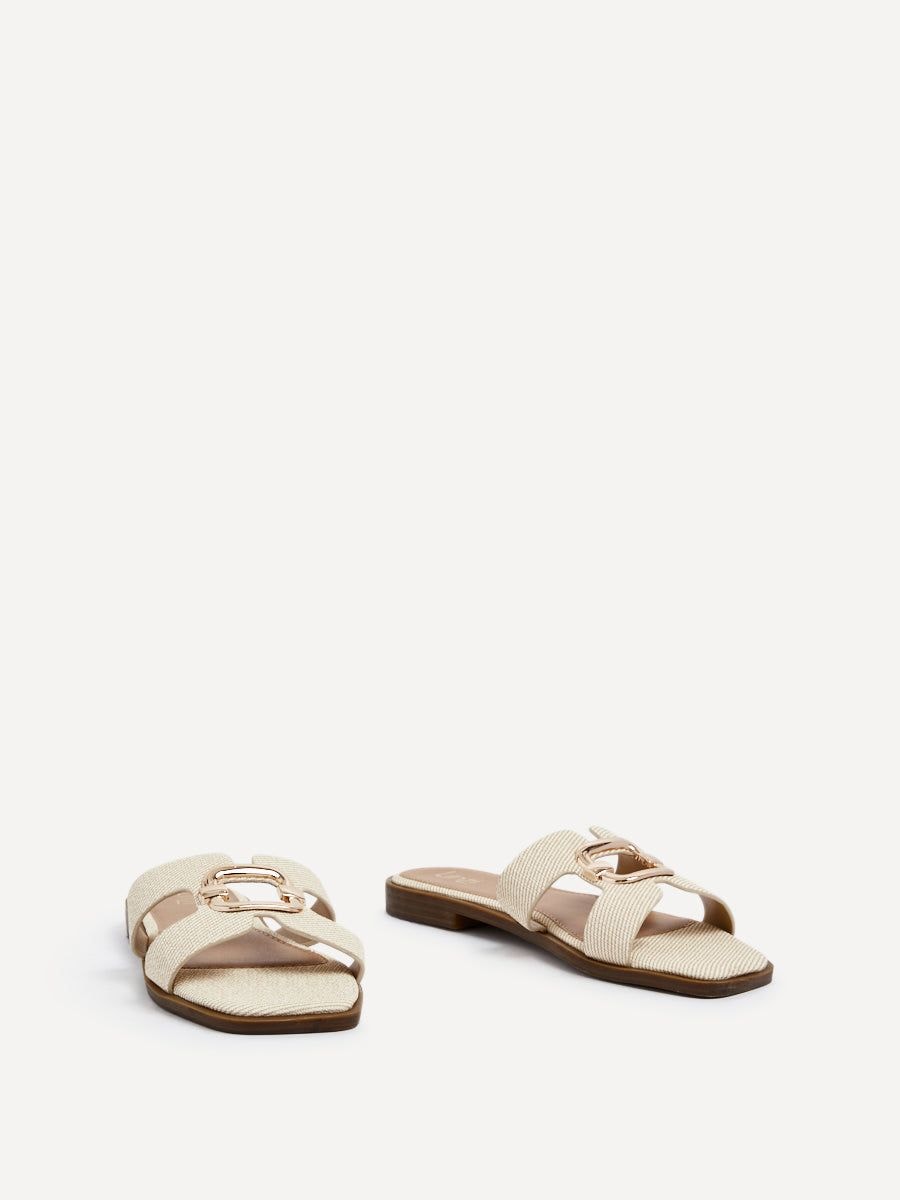 Linzi Vida Ivory Canvas Flat Sandal image 3