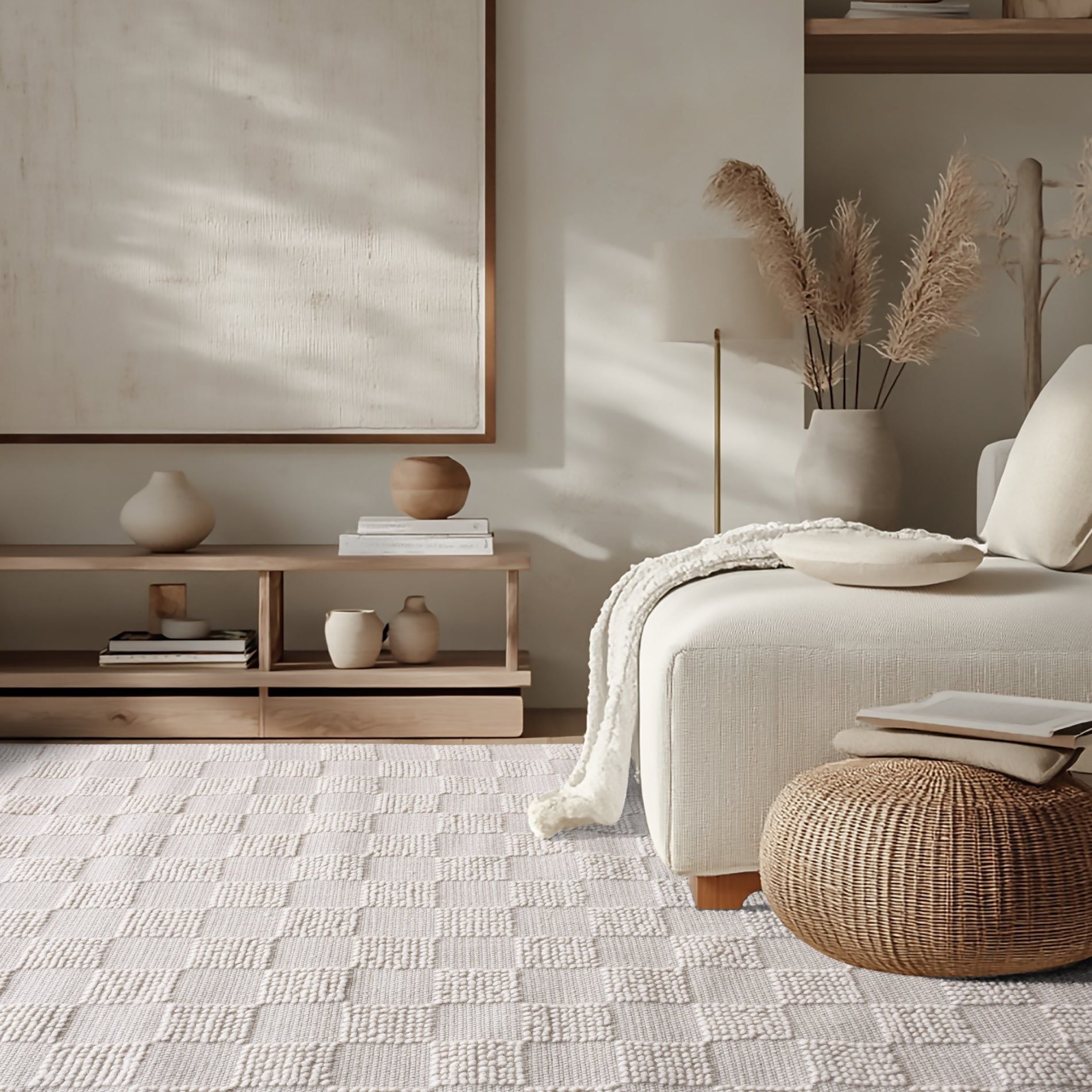 Industville Acle Hand Woven Wool Rug  -  Ivory image 4