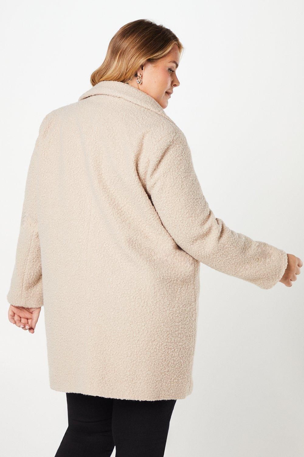 Dorothy Perkins Curve Teddy Boyfriend Coat Oatmeal image 3