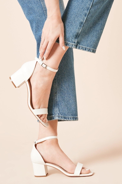 Dorothy Perkins Sammy Barely There Low Block Heel Sandals White