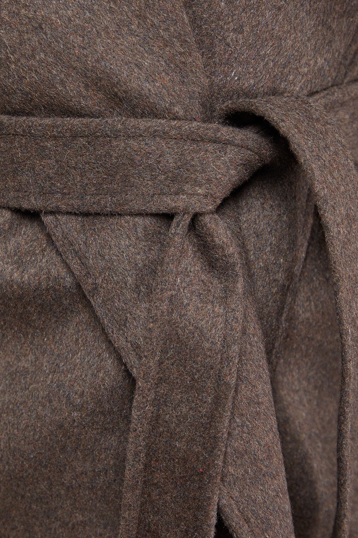 Oasis Hooded Cropped Belted Coat Chocolate image 5