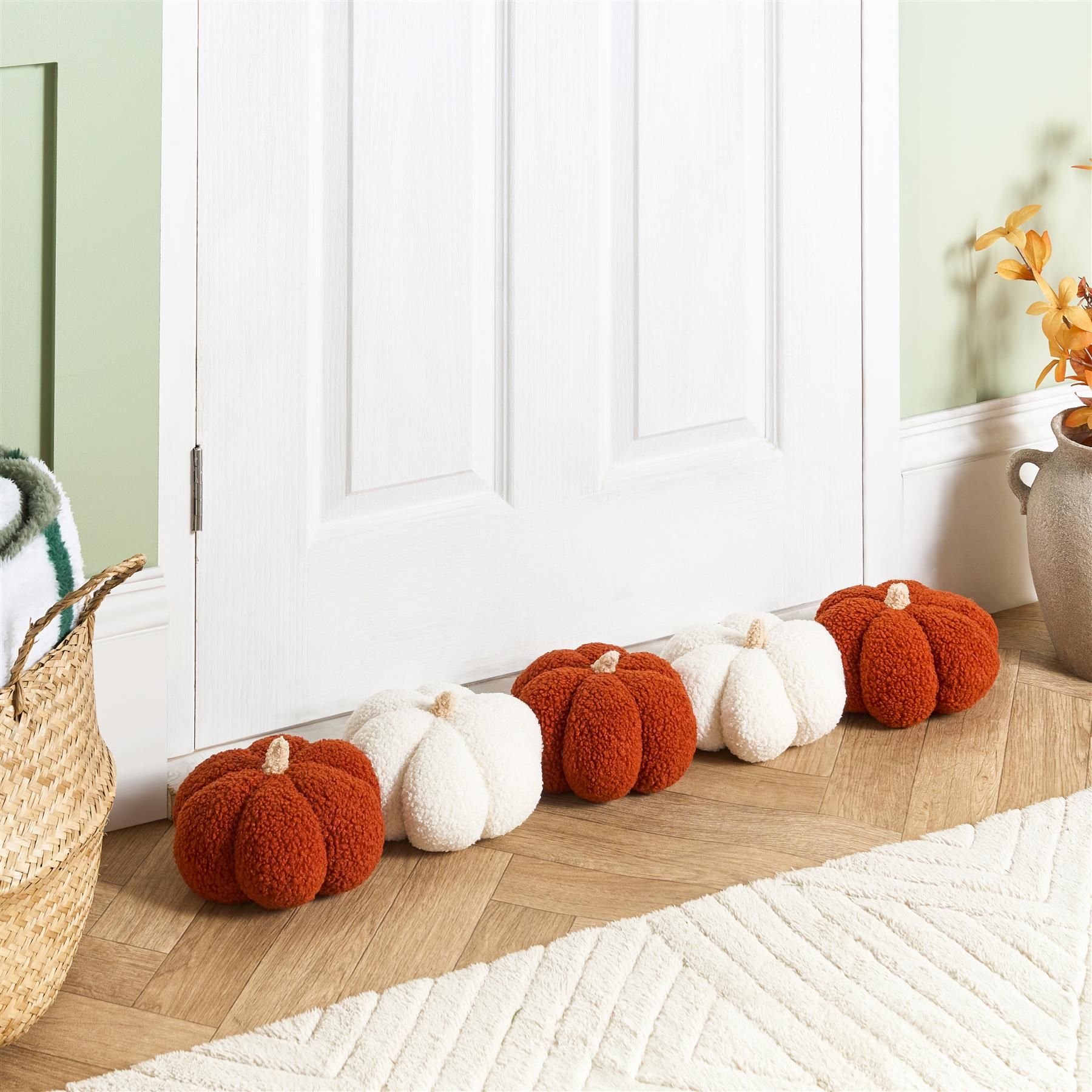 OHS Pumpkin Shaped Boucle Decorative Draught Excluder