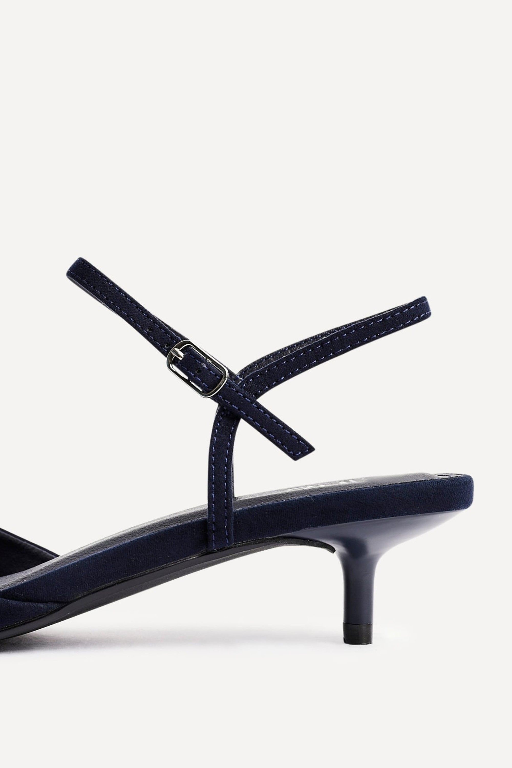 Linzi Vogue Navy Faux Suede Kitten Court Heel image 5