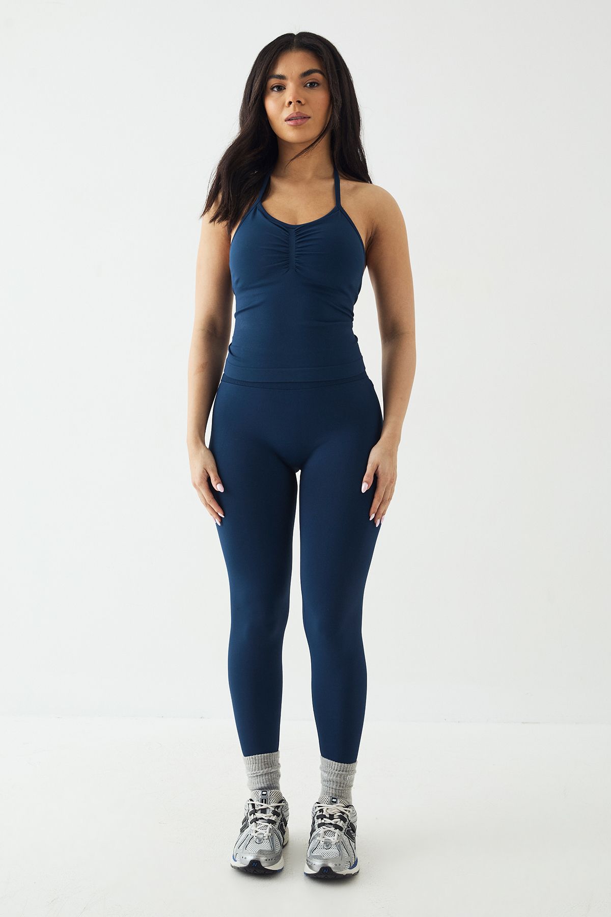 DSGN Studio DSGN Studio Sport Ultra Contour Padded Seamless Strappy Top Navy image 5