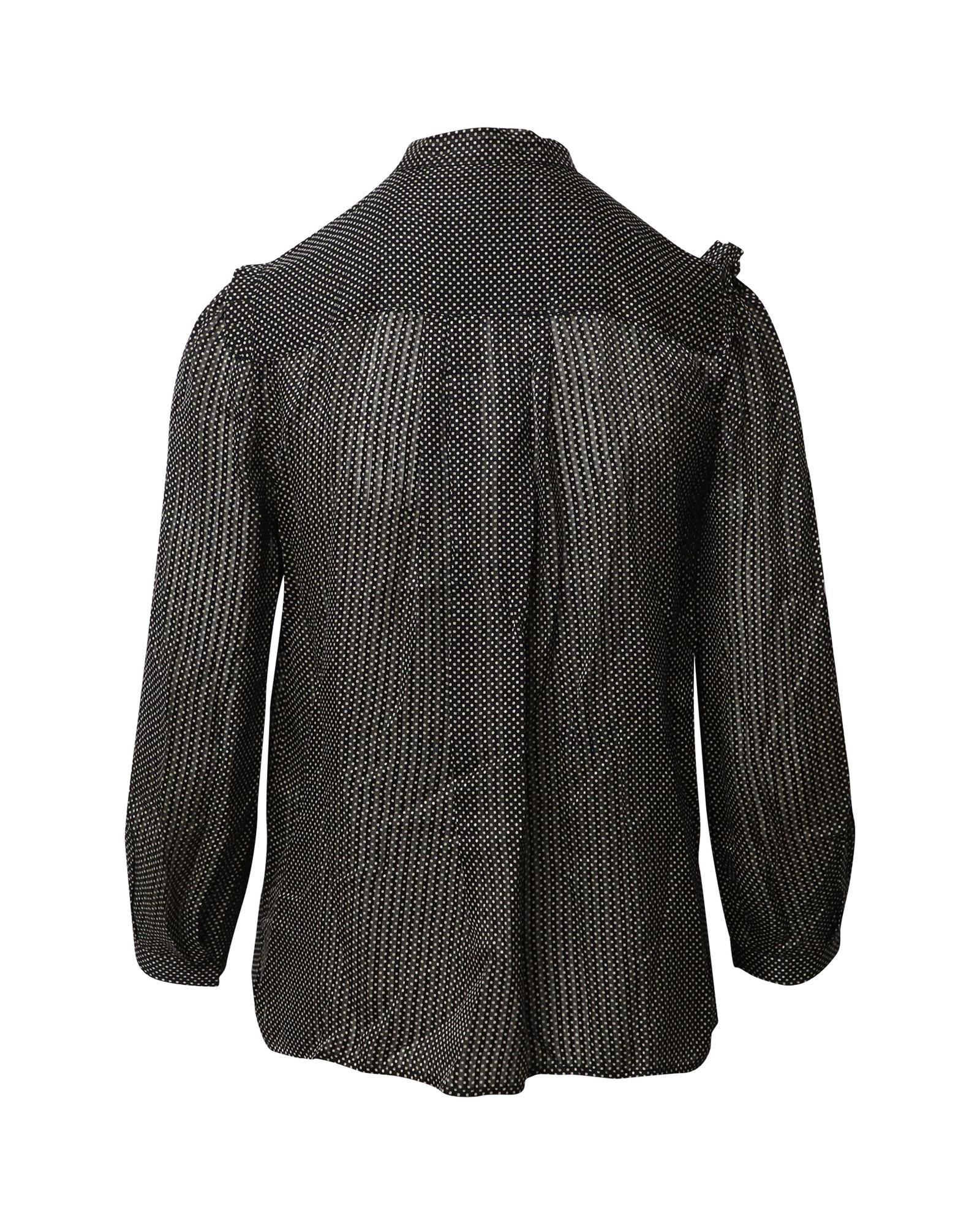 Marc Jacobs Preloved Polka Dot Blouse Three Quarter Sleeves Wo - Black image 3