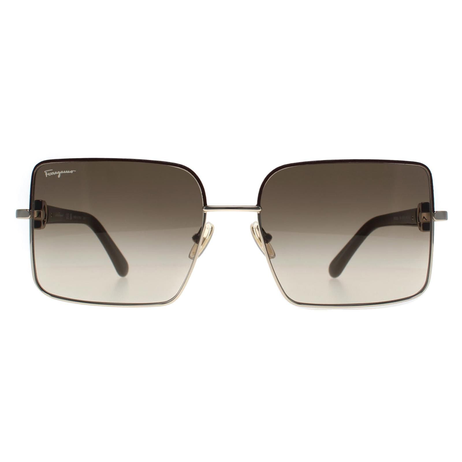 Salvatore Ferragamo Square Gold Brown Gradient SF302SL image 1