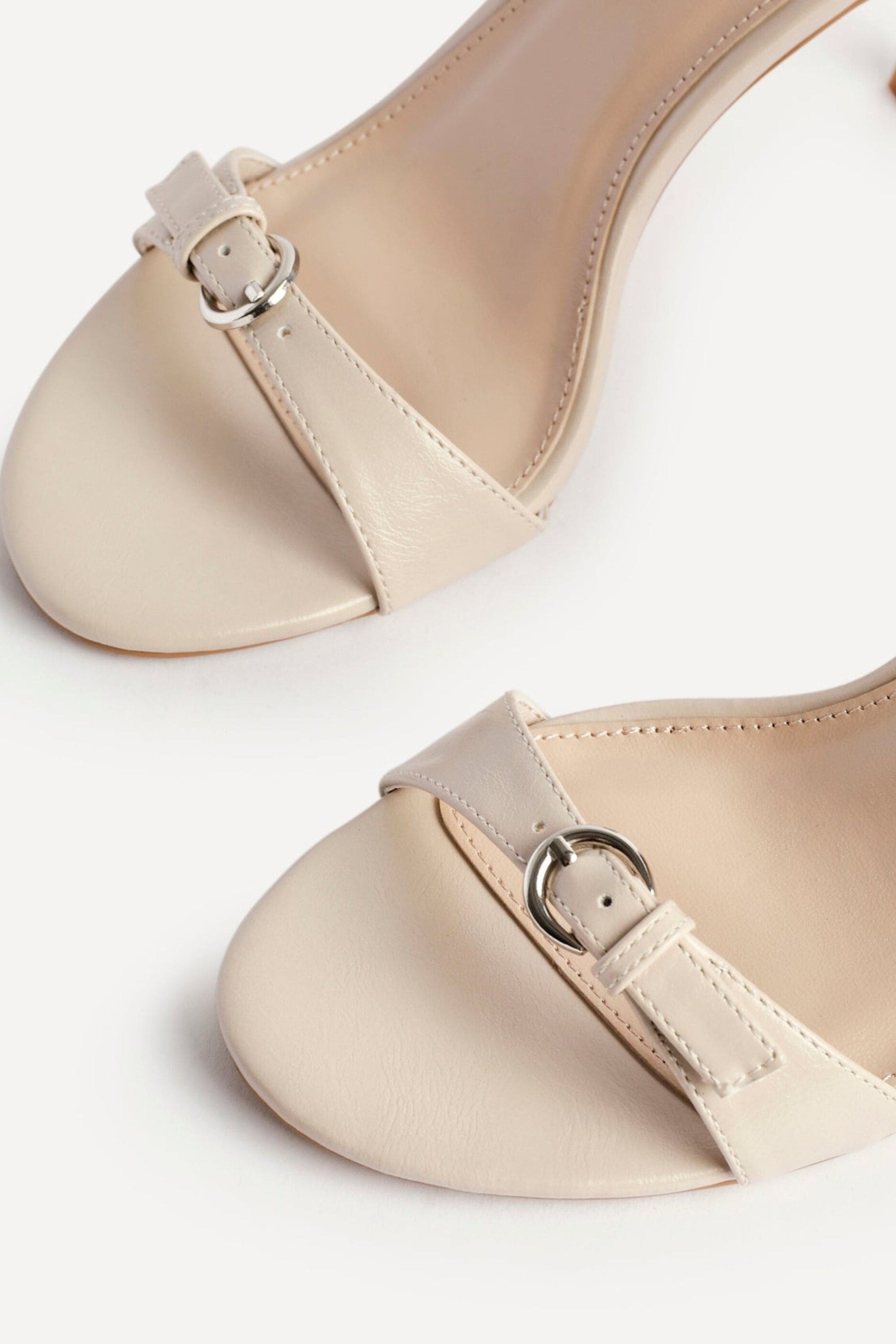 Linzi Prestige Nude Faux Leather Stiletto Heeled Sandals image 5