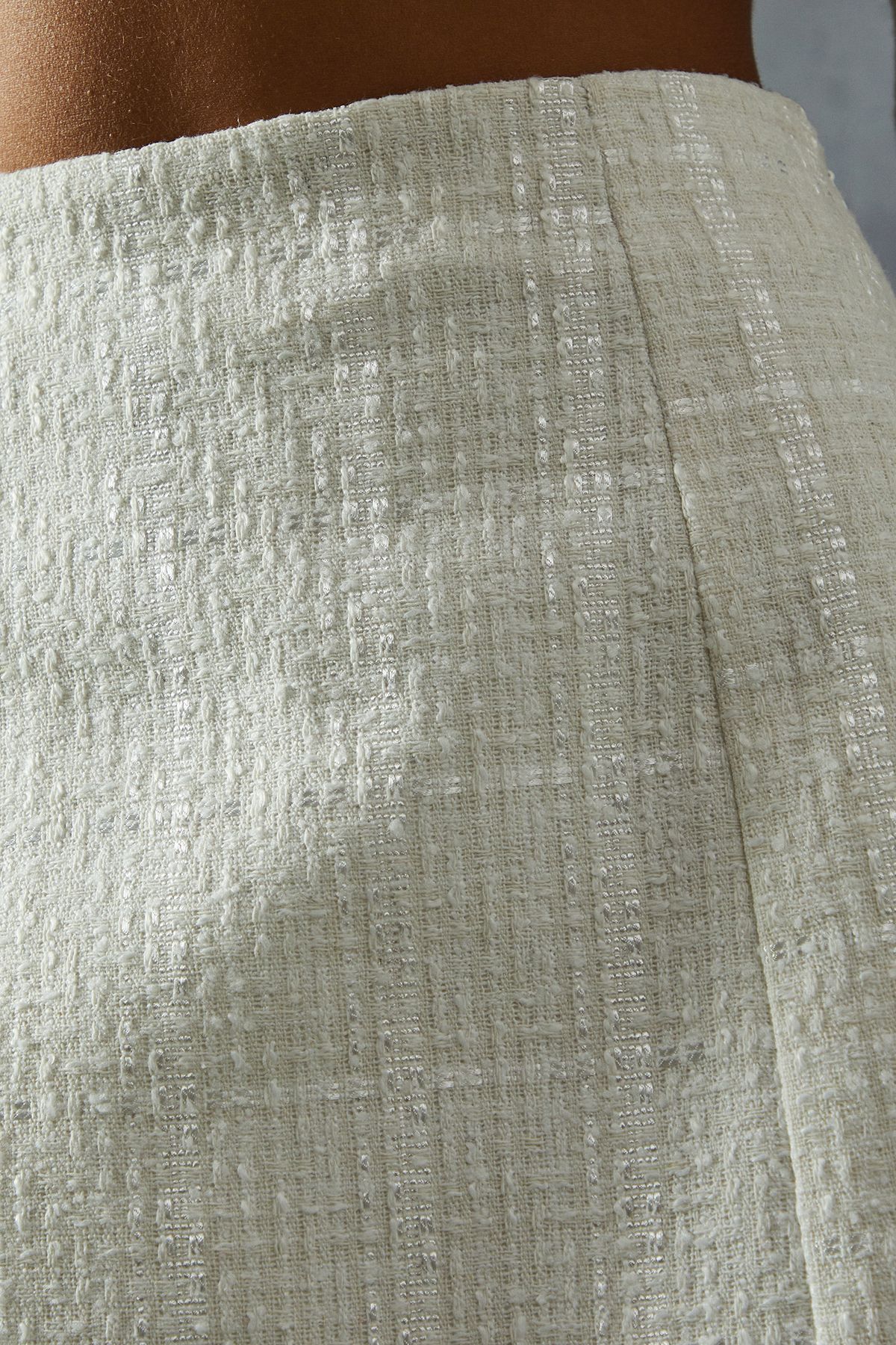 MissPap Boucle High Waist A-line Mini Skirt White image 5