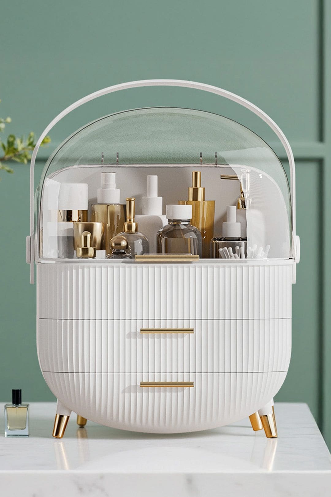 Living and Home Cosmetic Organizer Skincare Display Box With 2 Layers Of Storage Boxes And Transparent Lid image 1