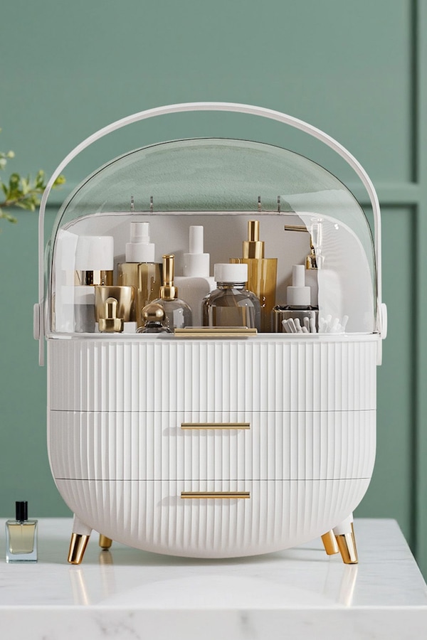 Living and Home Cosmetic Organizer Skincare Display Box With 2 Layers Of Storage Boxes And Transparent Lid