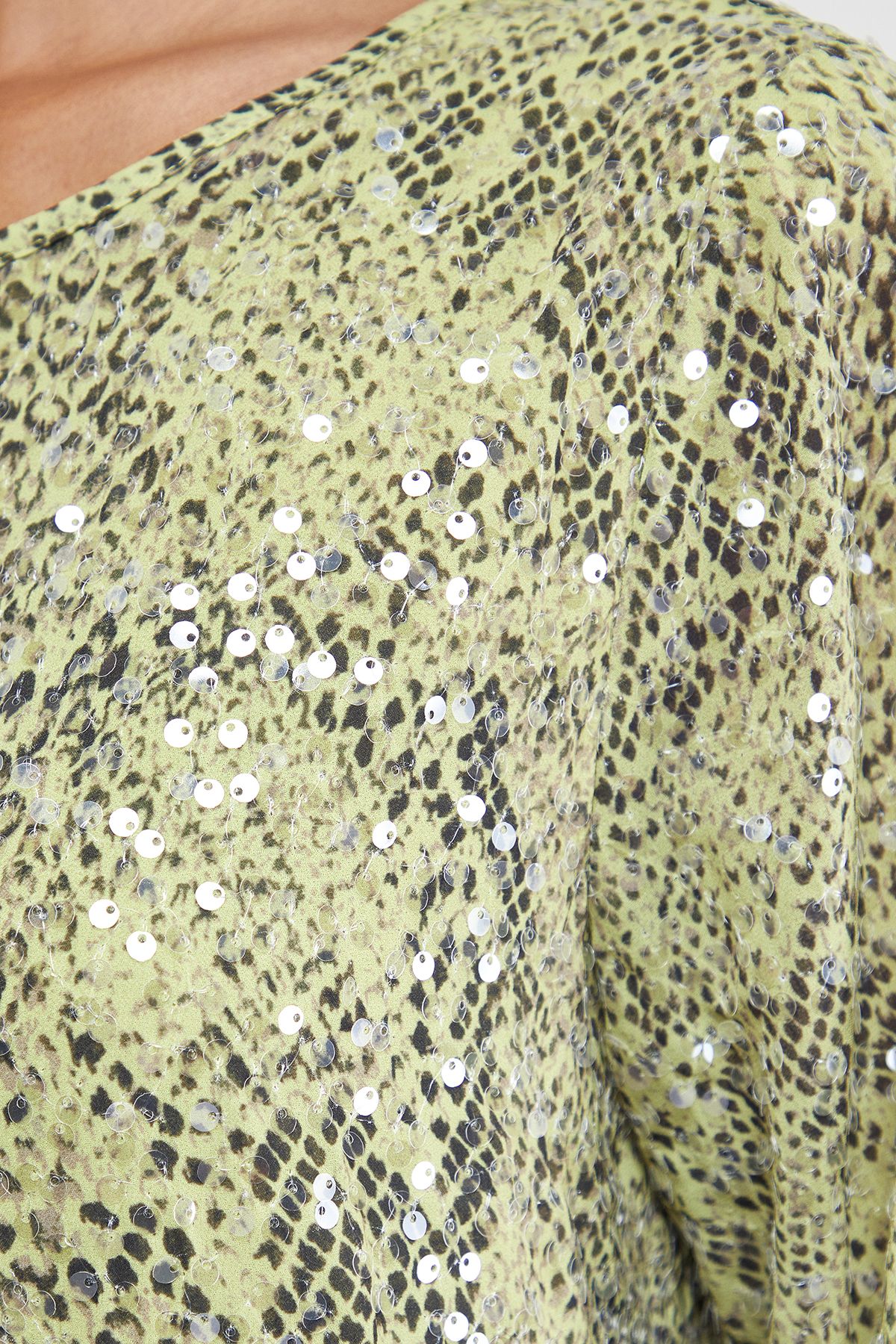 Warehouse Sequin Column Midi Dress Snake image 5