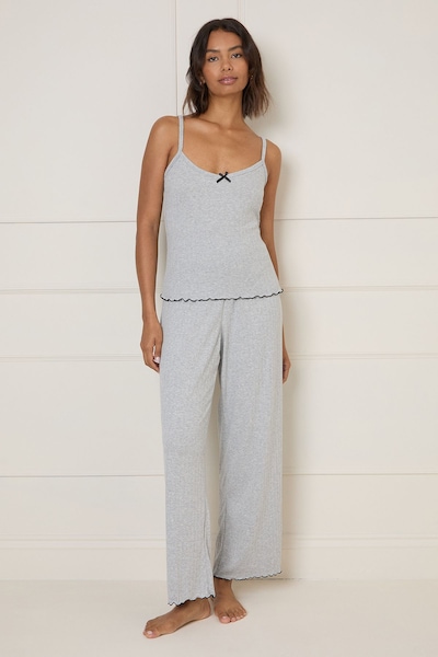 Dorothy Perkins Pointelle Jersey PJ Set Grey