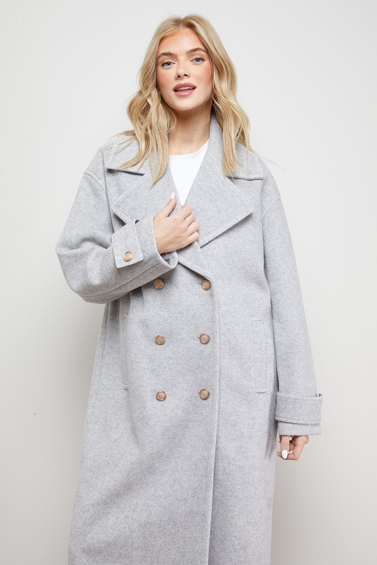 Oasis Relaxed Tailored Coat Charcoal image 2