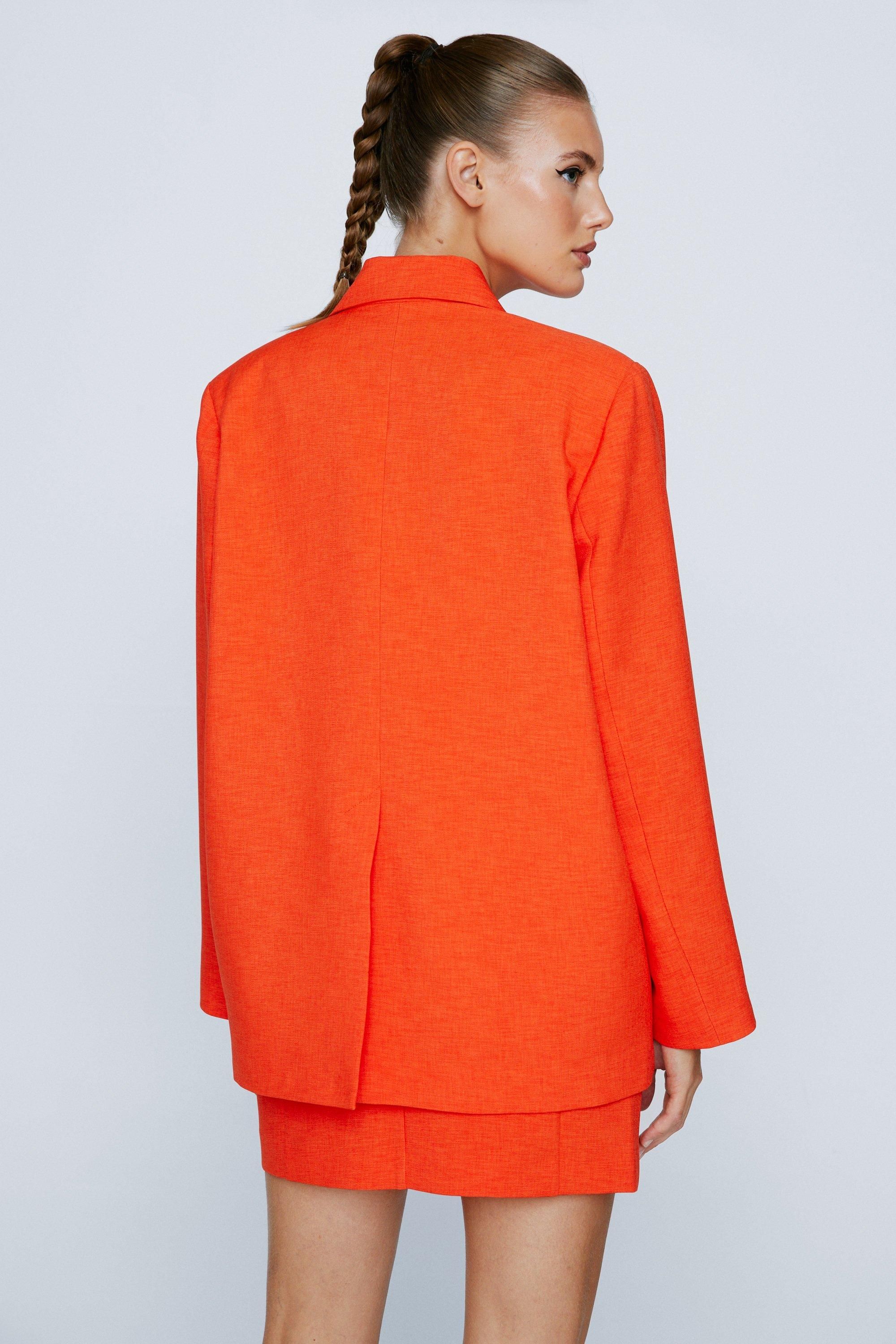 NastyGal Asymmetric Single Breasted Blazer Orange image 4