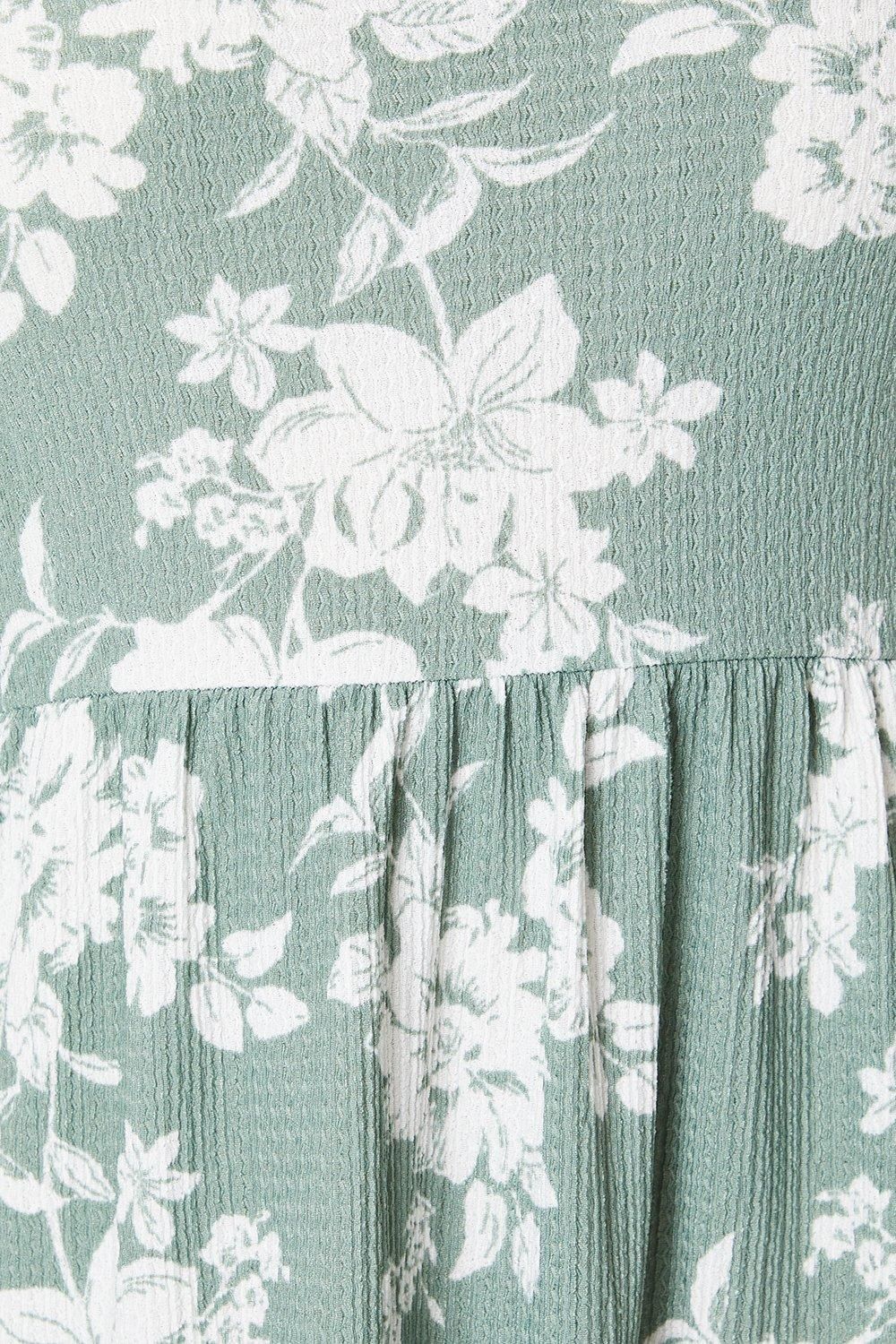 Dorothy Perkins Floral Print Flutter Sleeve Jersey Midi Dress Sage image 5