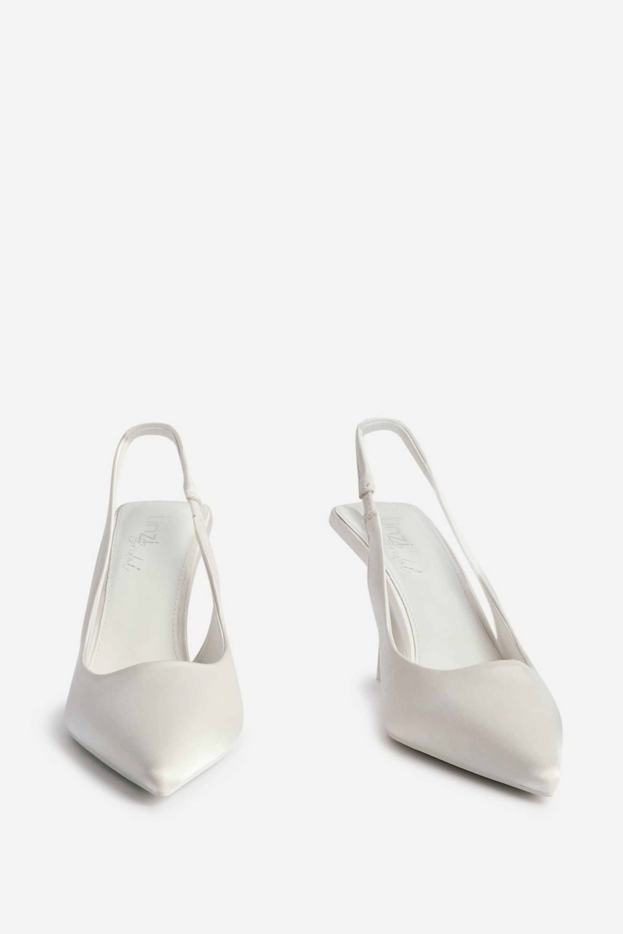 Linzi Matched Ivory Satin Bridal Sling Back Court Heel image 3