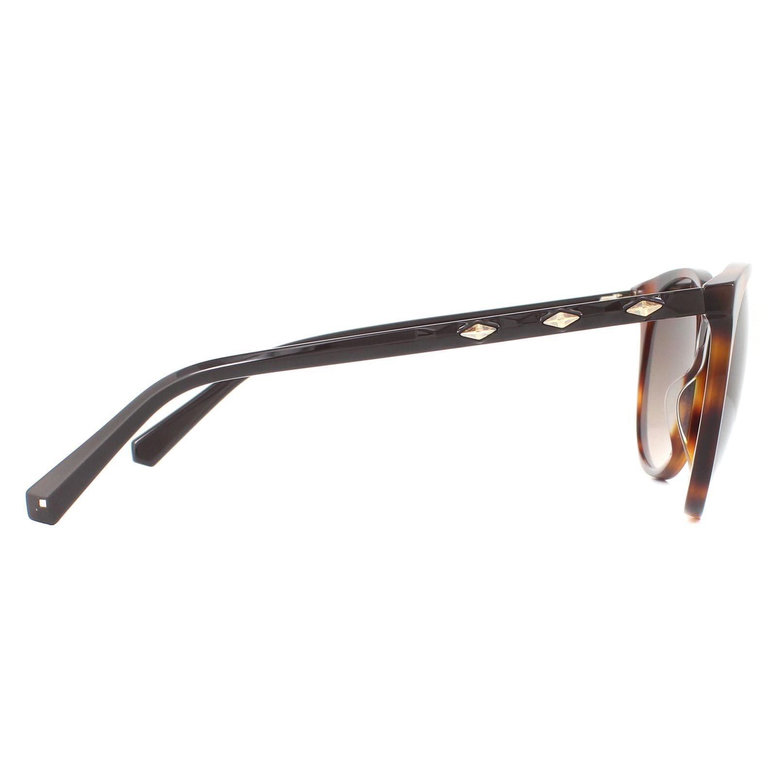 Swarovski Round Dark Havana Brown Gradient Sunglasses image 4