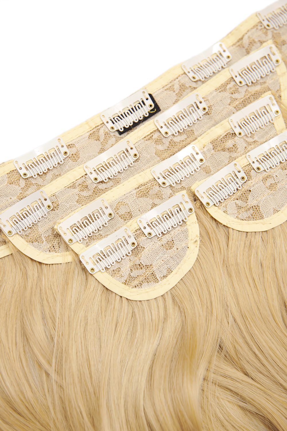 Lullabellz Super Thick 16" 5 Piece Blow Dry Wavy Clip In Extensions Golden Blonde image 3