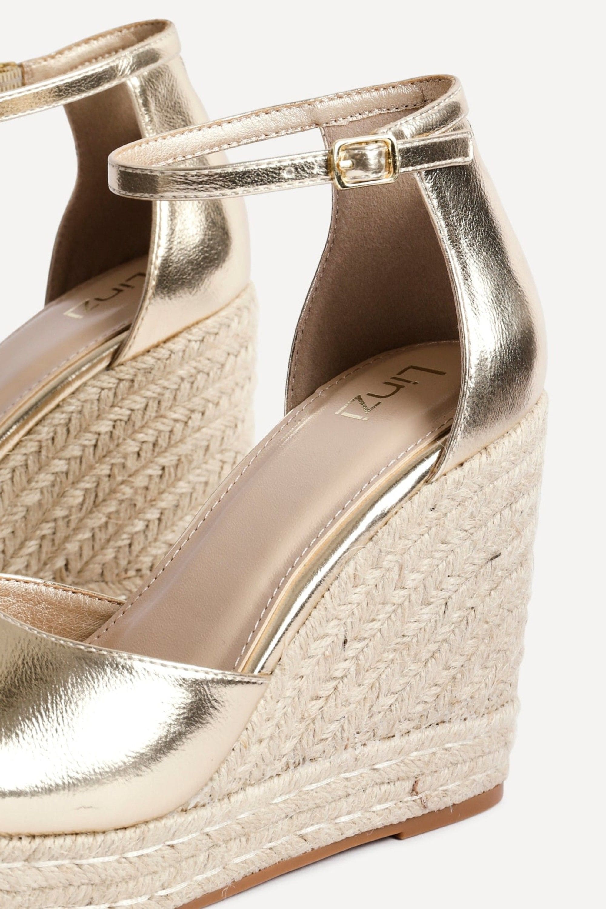 Linzi Gracio Gold Faux Leather Rope Platform Wedge image 5