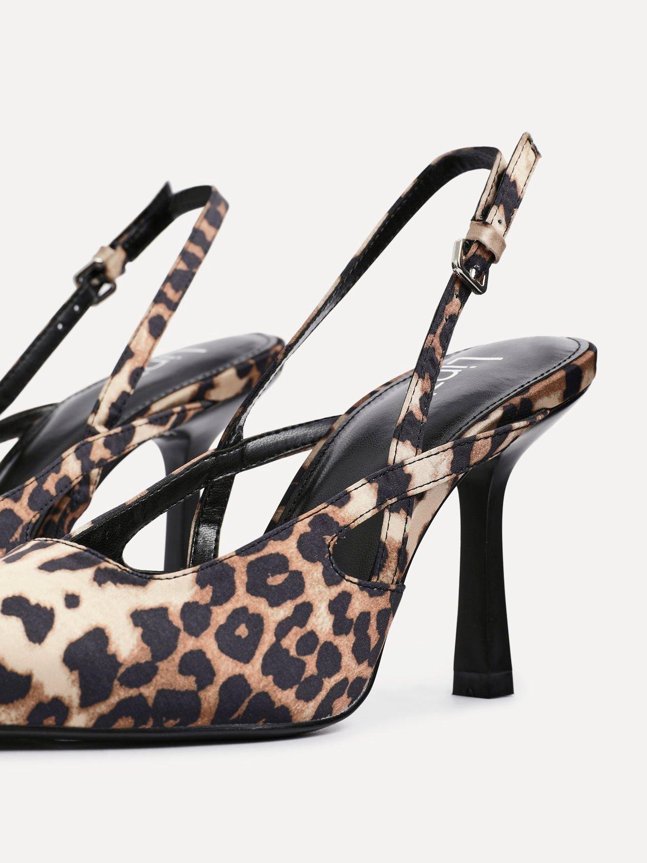 Linzi Rhea Leopard Print Sling Back Court Heels image 5
