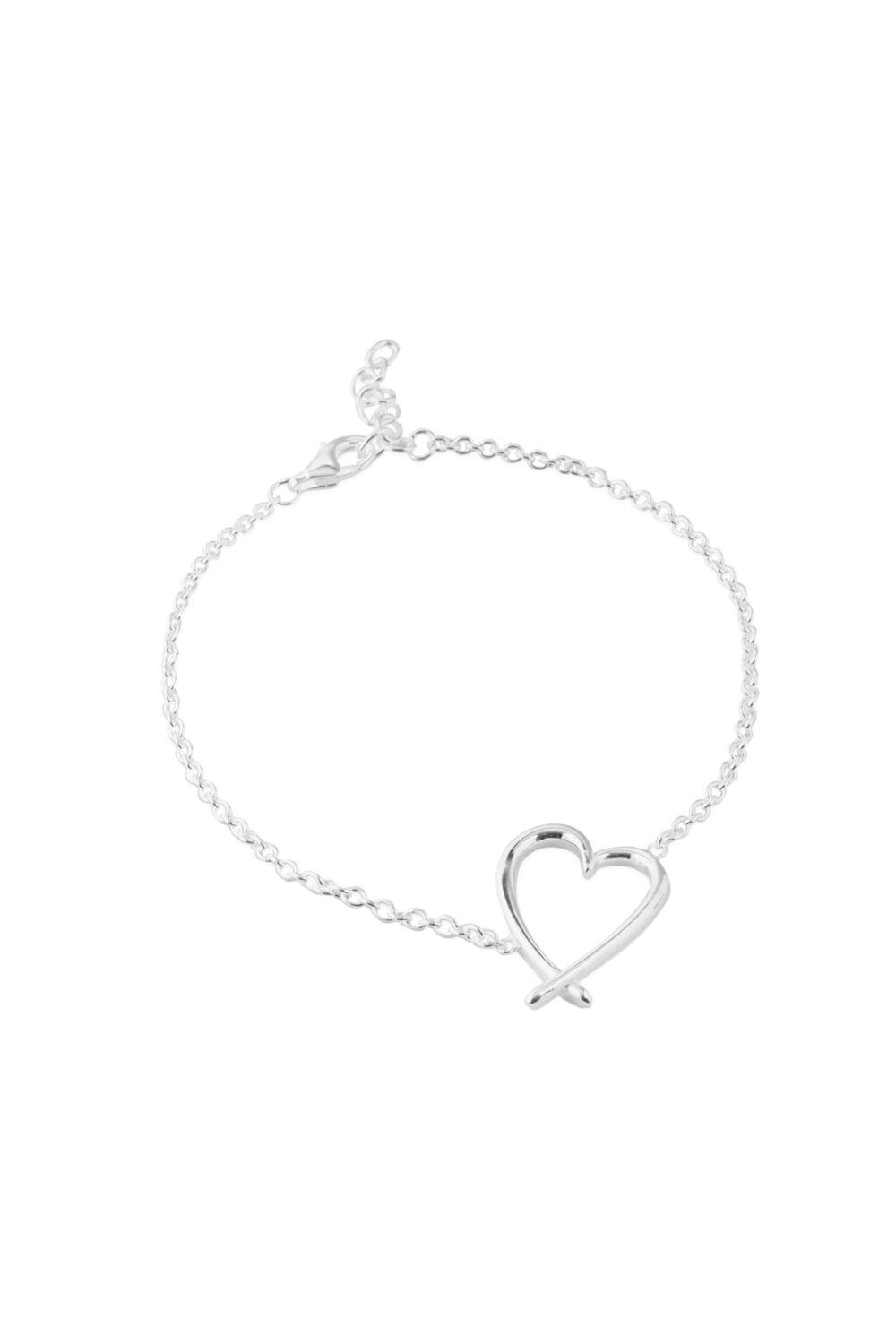 Simply Silver Sterling Silver 925 Open Heart Bracelets