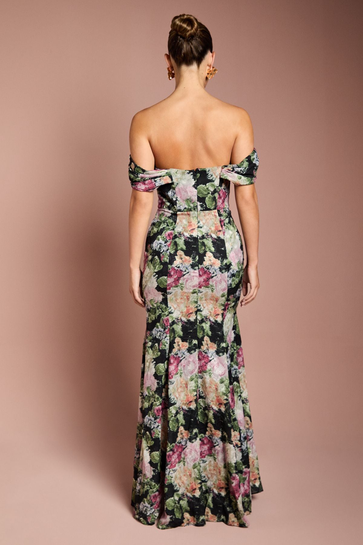 Coast Floral Bardot Maxi Dress Black image 3
