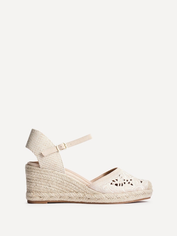 Linzi Kayla Beige Closed-Toe Wedge
