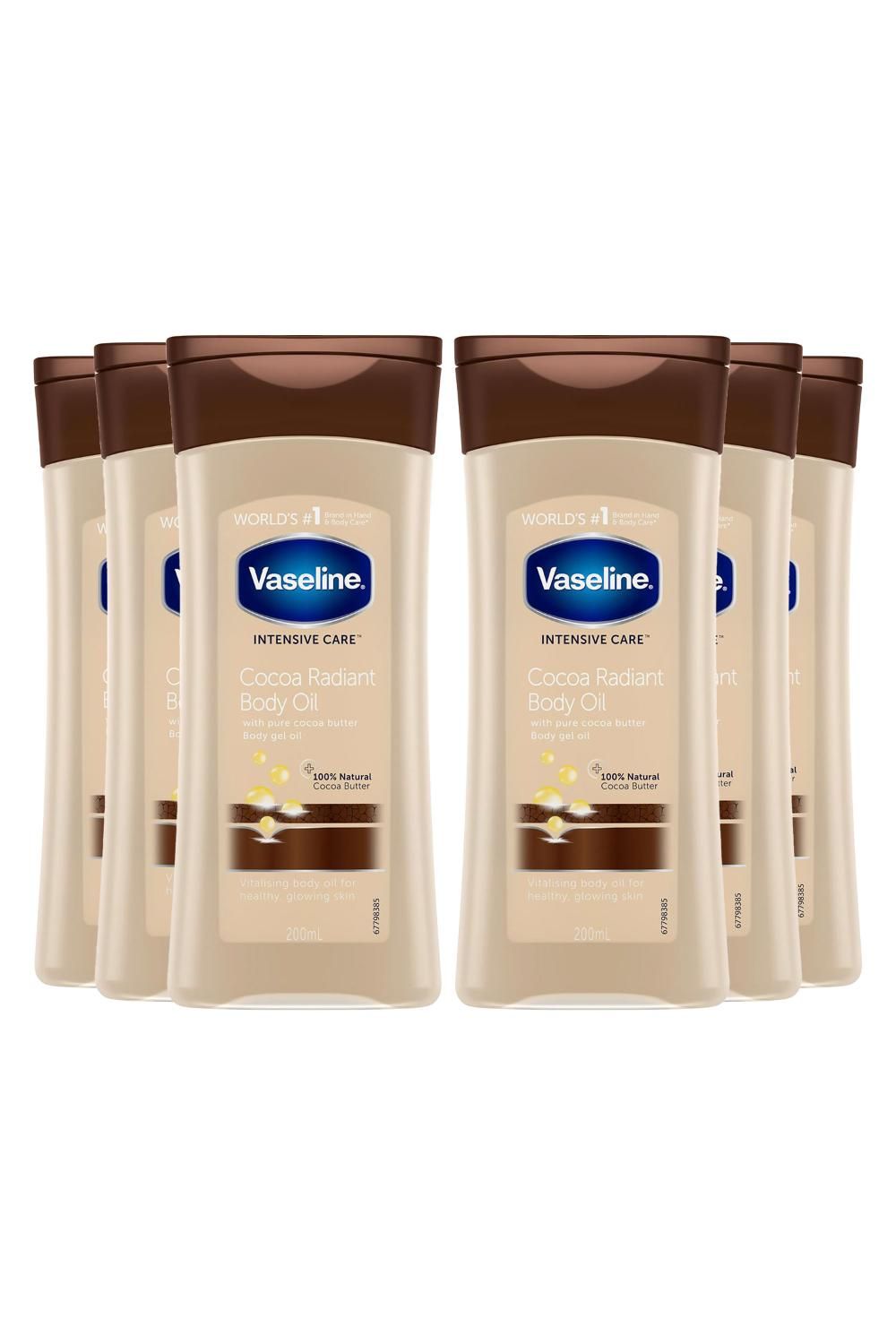 Vaseline 'Body Gel Oil' Intensive Care Cocoa Radiant 200ml, 6pk