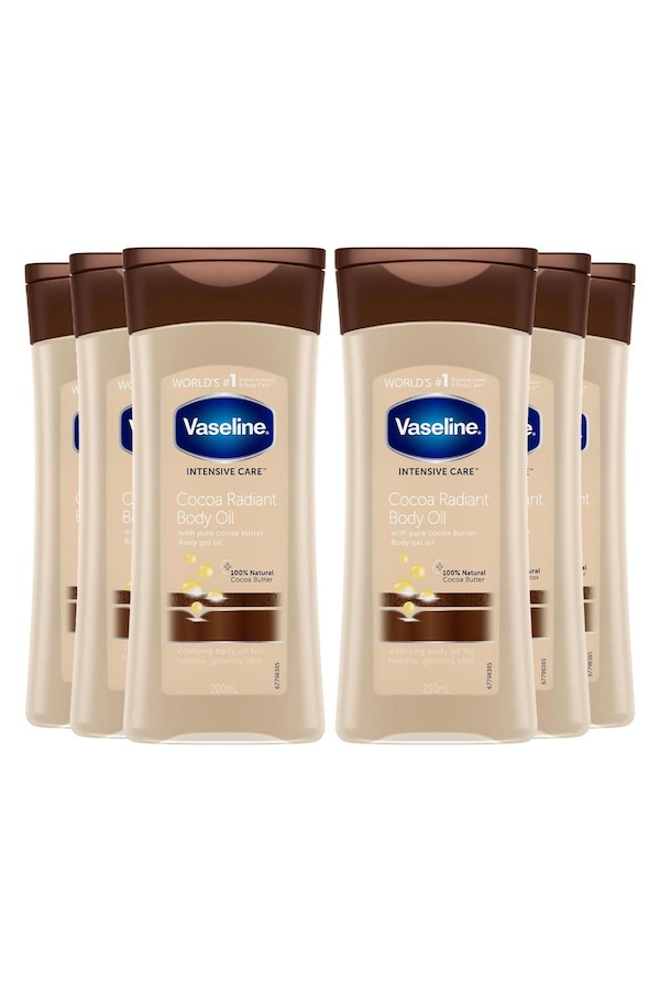 Vaseline 'Body Gel Oil' Intensive Care Cocoa Radiant 200ml, 6pk