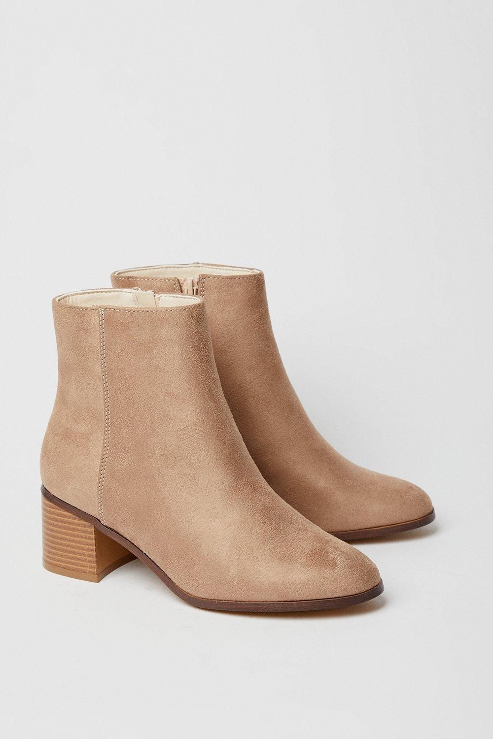 Dorothy Perkins Andrea Block Heel Ankle Boots Taupe image 3