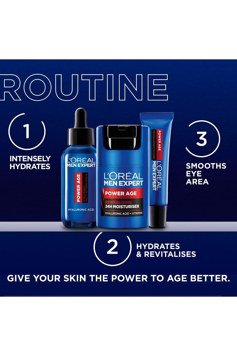 L'Oréal Paris Men Expert Power Age Serum, Hyaluronic Acid Serum for Ageing, Dry & Dull Skin Multi image 6