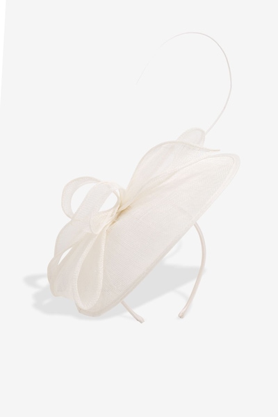 Jon Richard Ivory Woven Bow Fascinator
